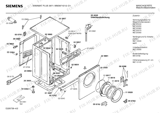 Схема №4 WM39710 SIWAMAT PLUS 3971 с изображением Панель управления для стиралки Siemens 00278461