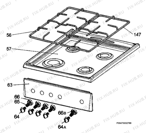 Взрыв-схема плиты (духовки) Electrolux EKG510106W - Схема узла Section 4