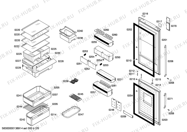 Схема №5 KGN57P72NE с изображением Плата для холодильника Bosch 00681083