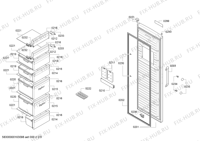 Взрыв-схема холодильника Bosch GSN36VI30 - Схема узла 02