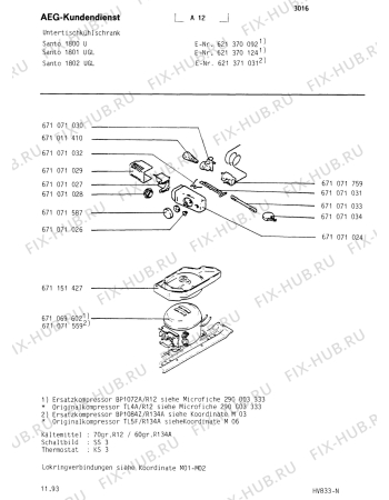 Взрыв-схема холодильника Aeg SAN1802 U - Схема узла Refrigerator cooling system