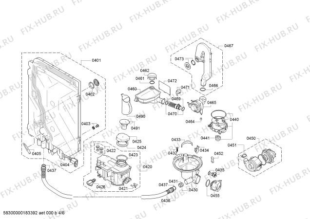 Схема №5 S42N69N3EU с изображением Силовой модуль запрограммированный для посудомоечной машины Siemens 12003858