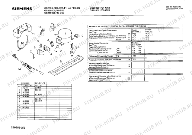 Взрыв-схема холодильника Siemens GS259001 - Схема узла 02