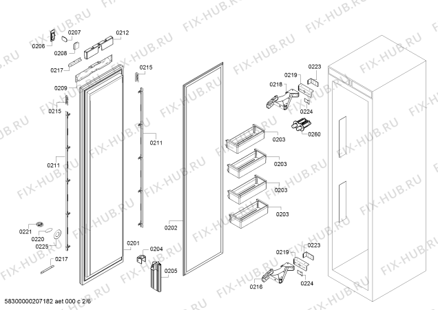 Схема №4 T24IF900SP, Thermador с изображением Дверь для холодильника Bosch 00717393