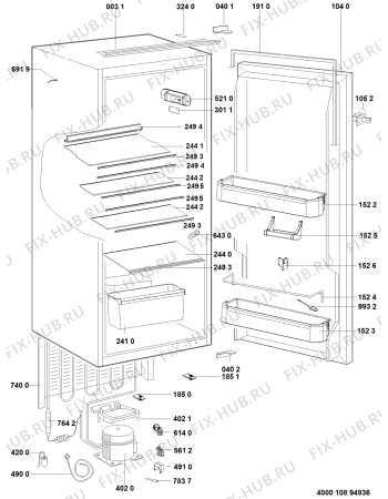 Схема №1 ARG 9072 A++ S с изображением Термостат для холодильной камеры Whirlpool 481010861132