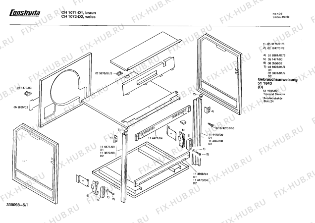 Схема №4 CH1072 с изображением Ручка для духового шкафа Bosch 00026600