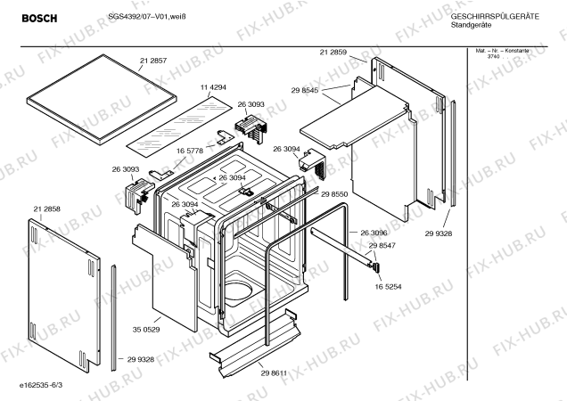 Взрыв-схема посудомоечной машины Bosch SGS4392 Grand Prix - Схема узла 03