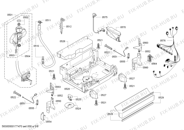 Взрыв-схема посудомоечной машины Bosch SMS63M12TC - Схема узла 05
