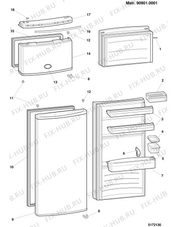 Взрыв-схема холодильника Ariston DFA4003T (F018337) - Схема узла