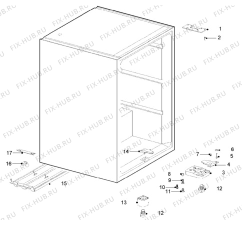 Взрыв-схема холодильника Zanussi ZVF35 - Схема узла Cabinet + armatures