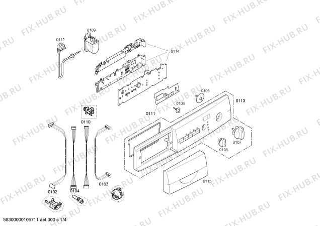 Схема №4 WFO2872NL Maxx Berlina 1400 с изображением Панель управления для стиралки Bosch 00441253