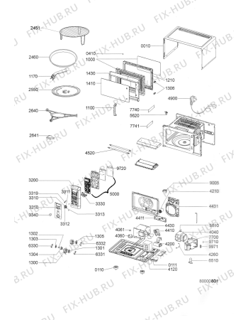 Схема №1 VT 256/SL с изображением Корпусная деталь для микроволновой печи Whirlpool 480120100384