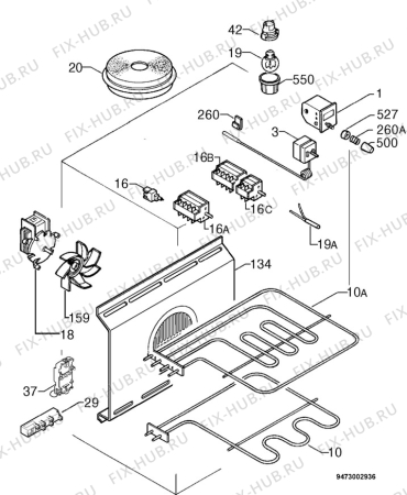 Взрыв-схема плиты (духовки) Electrolux EK6735X - Схема узла Electrical equipment 268