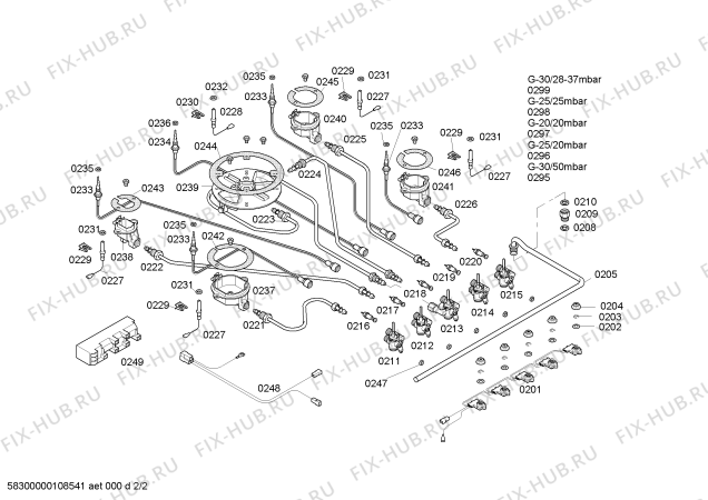 Взрыв-схема плиты (духовки) Bosch PCL985FBR Bosch - Схема узла 02