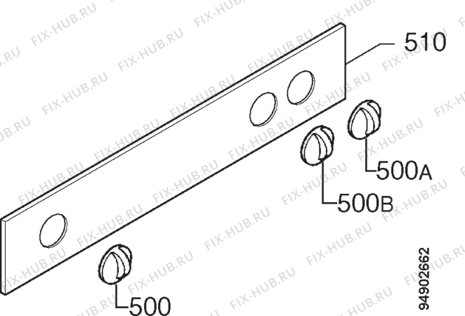 Взрыв-схема плиты (духовки) Electrolux EOB395L - Схема узла Command panel 037