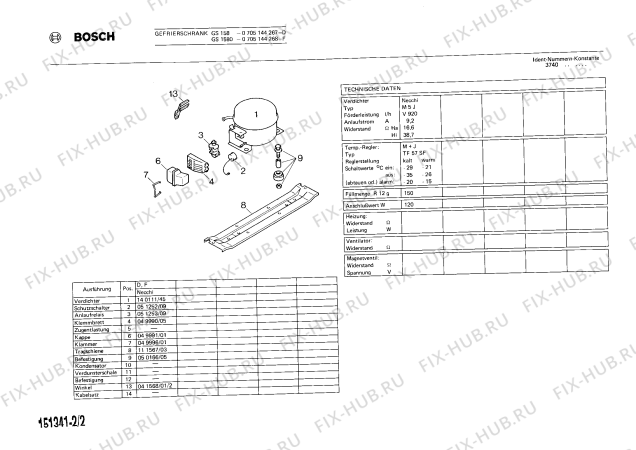 Взрыв-схема холодильника Bosch 0705144268 GS1580 - Схема узла 02