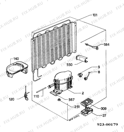 Взрыв-схема холодильника Electrolux ER1523P - Схема узла Functional parts