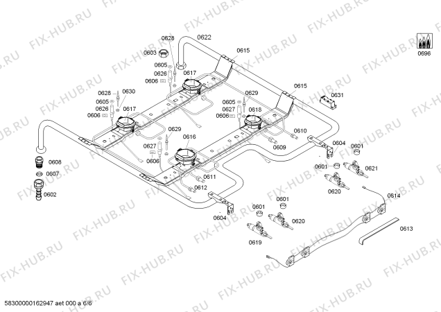 Схема №4 HR745220F с изображением Кабель для духового шкафа Bosch 00653274