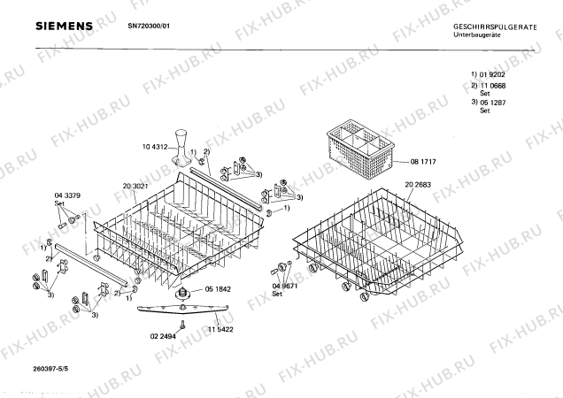 Взрыв-схема посудомоечной машины Siemens SN720300 - Схема узла 05