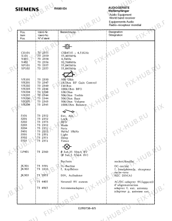 Схема №6 RK651E4 с изображением Транзистор для аудиоаппаратуры Siemens 00737666