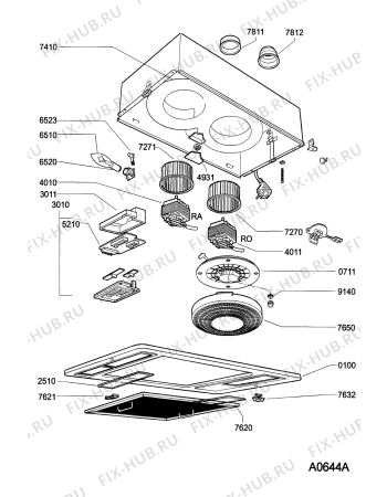 Схема №1 AKR 959 IX с изображением Субмодуль для электровытяжки Whirlpool 481227738035