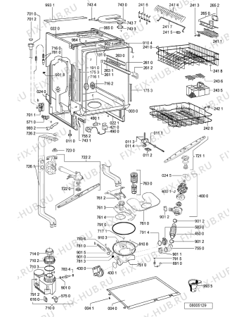 Схема №1 ADG 6558 IX с изображением Модуль (плата) управления для посудомойки Whirlpool 481221838287