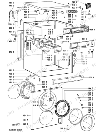 Схема №1 WAS 4330-D с изображением Обшивка для стиралки Whirlpool 481245212609