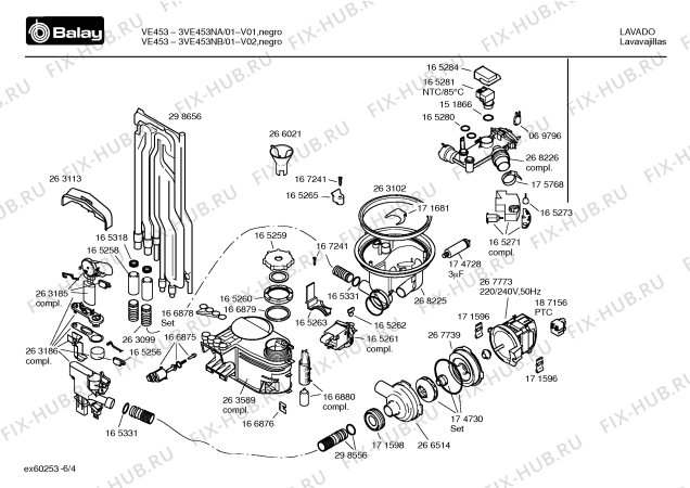 Схема №5 3VI423NB VI423 с изображением Панель управления для электропосудомоечной машины Bosch 00218291