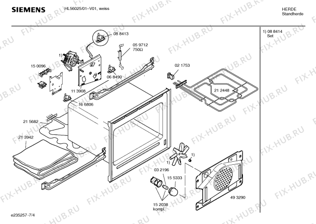 Схема №6 HL56025 с изображением Инструкция по эксплуатации для плиты (духовки) Siemens 00590308