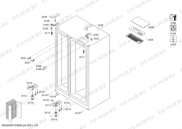 Схема №5 KAN63V40TI с изображением Крышка для холодильной камеры Bosch 00675600