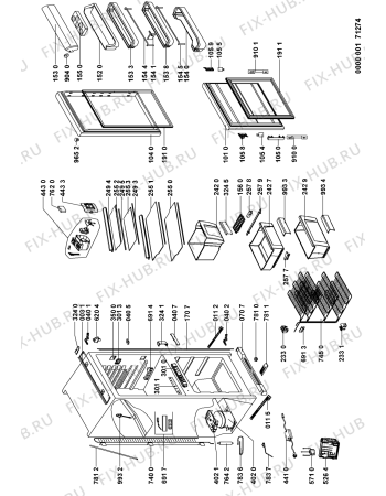 Схема №1 KGIE 3105/A++-LH/1 с изображением Сенсорная панель для холодильника Whirlpool 480132102513
