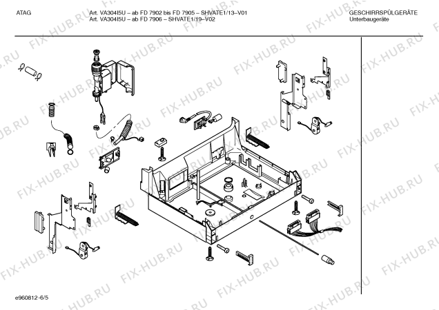 Взрыв-схема посудомоечной машины Atag SHVATE1 VA304I5U - Схема узла 05