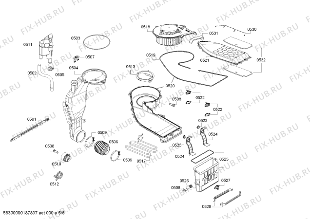 Схема №4 WM12P2658W iQ300 с изображением Ручка для стиралки Siemens 12006169