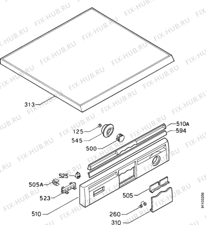 Взрыв-схема посудомоечной машины Zanussi DW927 - Схема узла Command panel 037