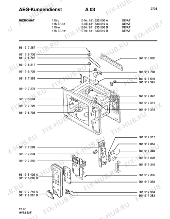 Взрыв-схема микроволновой печи Aeg MC 115 E/U-D - Схема узла Section2