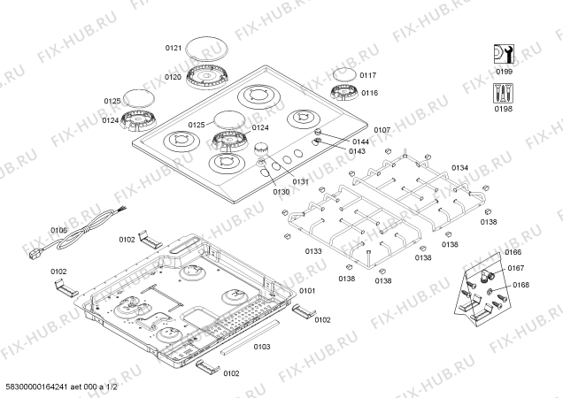 Схема №2 PCP612M90E ENC.PCP612M90E 4G M.S.BO60F IH5 с изображением Варочная панель для электропечи Bosch 00683244