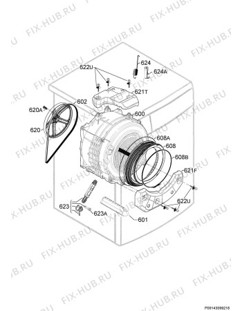 Взрыв-схема стиральной машины Electrolux EWM1044NDU - Схема узла Functional parts 267