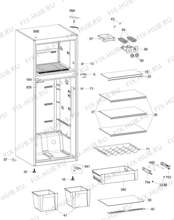 Взрыв-схема холодильника Zanussi ZRT48201XA - Схема узла Housing 001
