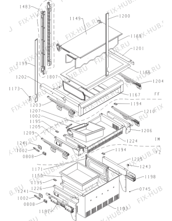 Схема №1 RF2826S (452842, HZLF3877) с изображением Фиксатор для холодильника Gorenje 295797