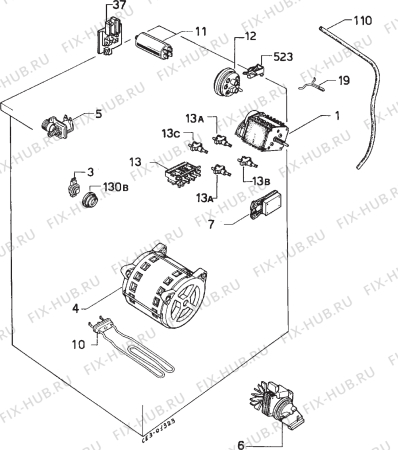Взрыв-схема стиральной машины Arthurmartinelux 789.12 - Схема узла Electrical equipment 268