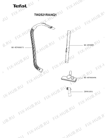 Взрыв-схема пылесоса Tefal TW2521RA/4Q1 - Схема узла TP005384.9P2