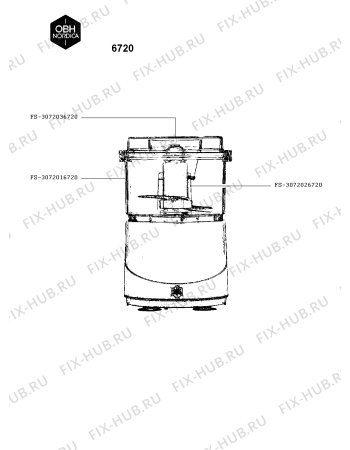 Схема №1 6721 с изображением Крышка для чаши для электроблендера Seb FS-3072036720