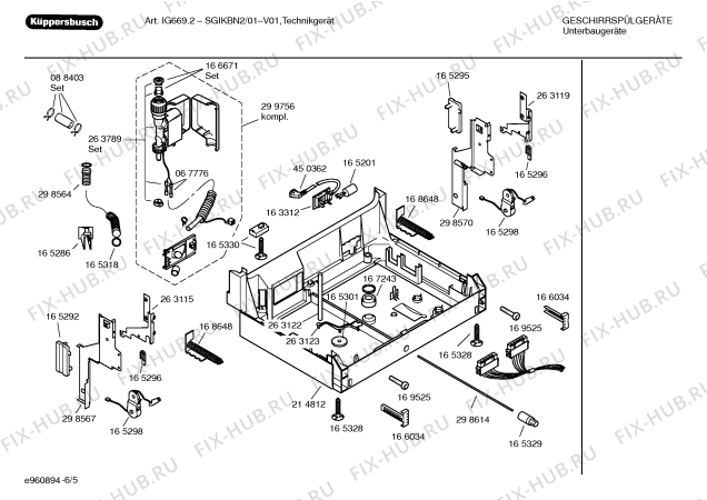 Взрыв-схема посудомоечной машины Kueppersbusch SGIKBN2 Art. IG669.2 - Схема узла 05