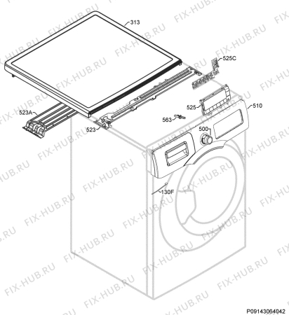 Взрыв-схема стиральной машины Electrolux EWN148540S - Схема узла Command panel 037