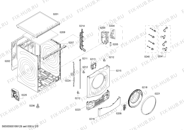 Взрыв-схема стиральной машины Bosch WAU285680W - Схема узла 02