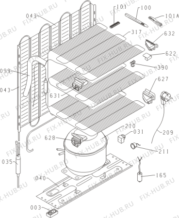 Взрыв-схема холодильника Sauter CFA100 (174065, ZODI1126) - Схема узла 03