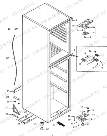 Взрыв-схема холодильника Electrolux TR1058W - Схема узла Cabinet + furniture (extra)