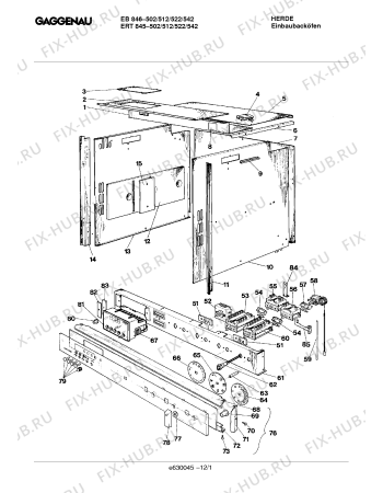 Схема №10 EB846502 с изображением Панель для духового шкафа Bosch 00292631