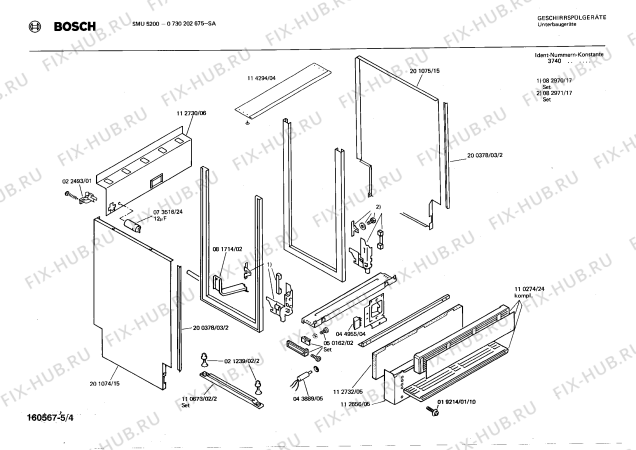 Взрыв-схема посудомоечной машины Bosch 0730202675 SMU5200 - Схема узла 04
