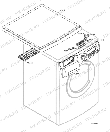 Взрыв-схема стиральной машины Zanussi Electrolux ZWF14791W - Схема узла Command panel 037